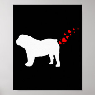 Affiche Joli propriétaire de Bulldog anglais Saint Valenti