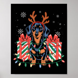 Affiche Joli Renne Teckel Noël Pour Femmes Hommes Font