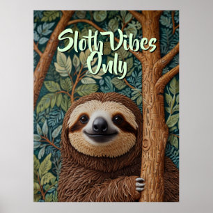 Affiche Joli rétro boho paresseux Accroche-toi