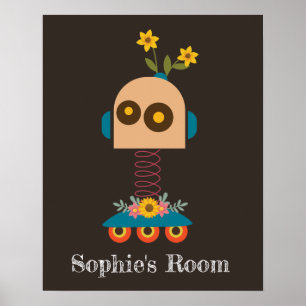 Affiche Joli robot pour les filles design chambre