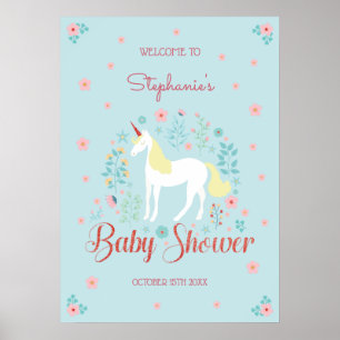 Affiche Joli Rose de Parties scintillant de Baby shower d'