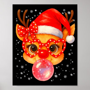 Affiche Joli Rudolph Nez Rouge Bubble Gum Noël Xmas Gi