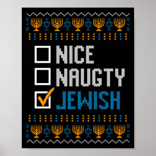 Affiche Joli sale juif laid pull de Noël drôle H