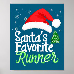 Affiche Joli Santa drôle préféré de Runner Noël Course H