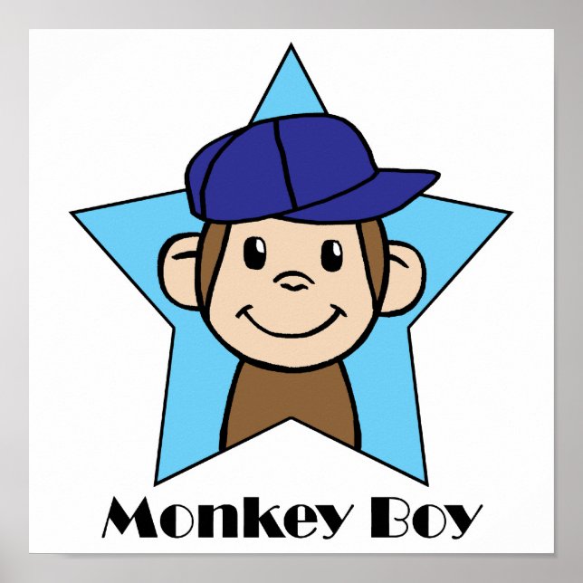 Affiche Joli singe en étoile avec Casquette (Devant)