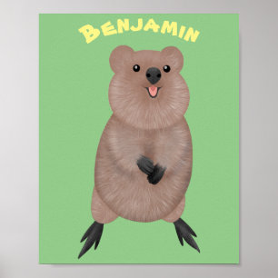 Affiche Joli sourire mignon dessin animé quokka