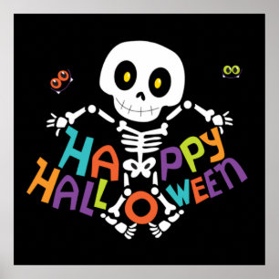 Affiche Joli squelette d'Halloween