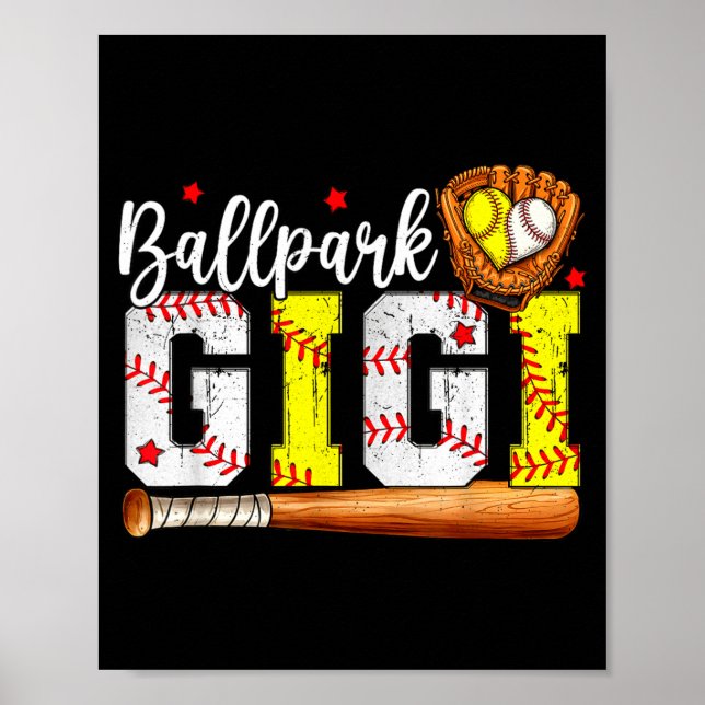 Affiche Joli stade de baseball gigi softball gigi baseball (Devant)