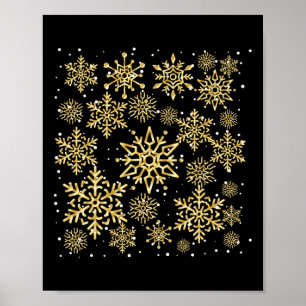 Affiche Joli T Shirt Flocons de Neige Vacances de Ski d'Hi