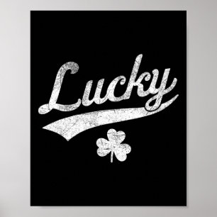 Affiche Joli Trèfle Vert Chanceux St Patrick