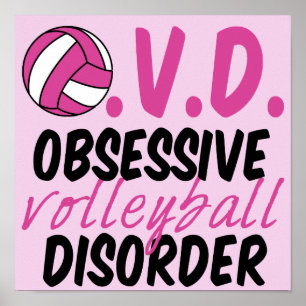 Affiche Joli trouble de volleyball obsessionnel Joueur ros