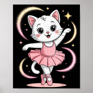 Affiche Joli tutu de chat de ballet de danse de ballet