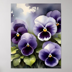 Affiche Joli vernis violet aquarelle peinture