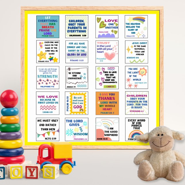 Affiche Joli verset de la Bible pour enfants en mémoire de (Créateur téléchargé)