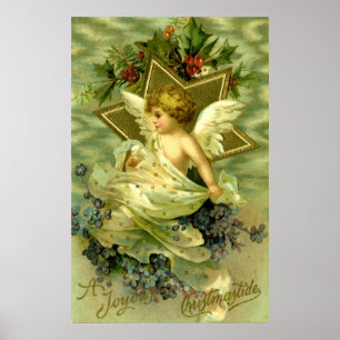 Affiche Joli Vintage Christmas Cherub