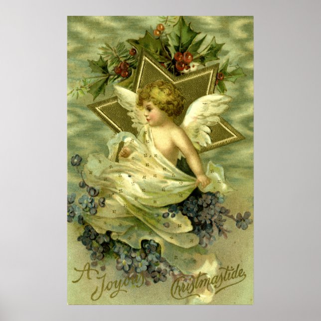 Affiche Joli Vintage Christmas Cherub (Devant)