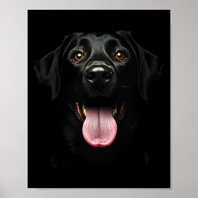 Affiche Joli visage de chiot Labrador Retriever noir Lab (Devant)