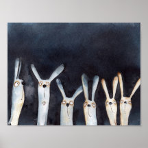 Jolie amusante aquarelle lièvres conception abstra