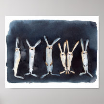 Jolie amusante aquarelle lièvres conception abstra