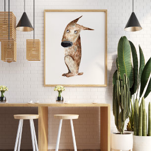 Affiche Jolie aquarelle chien lustration décorative