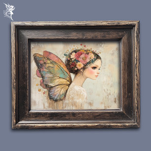 Affiche Jolie Art au Pastel à l'Aquarelle de Papillon Bohè