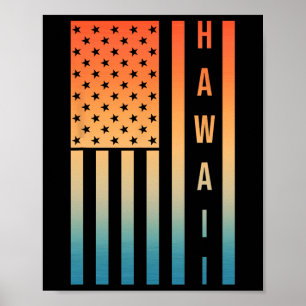 Affiche Jolie art hawaïen pour hommes femmes surfant Hawaï