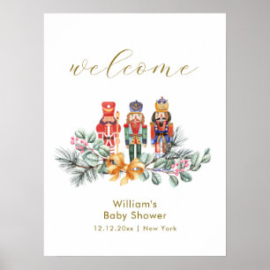 Affiche Jolie Bienvenue à la Baby Shower Casse-Noisette à 