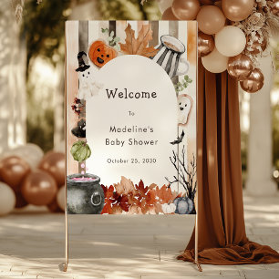 Affiche Jolie Bienvenue pour une Baby Shower Halloween ave