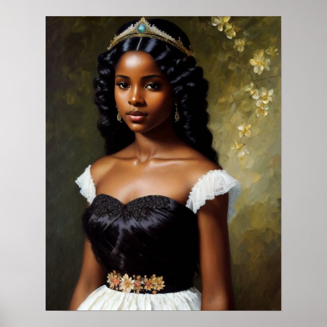 Affiche Jolie Black Girl Princess Art (Devant)