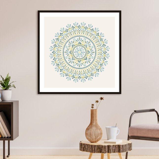 Affiche Jolie Bohème Floral Mandala Girl's Art Print (Créateur téléchargé)