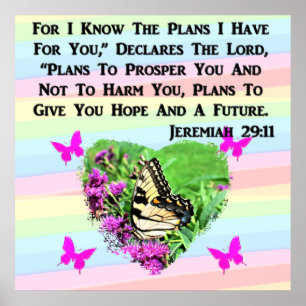 AFFICHE JOLIE BOUTTERFLY JEREMIAH 29:11