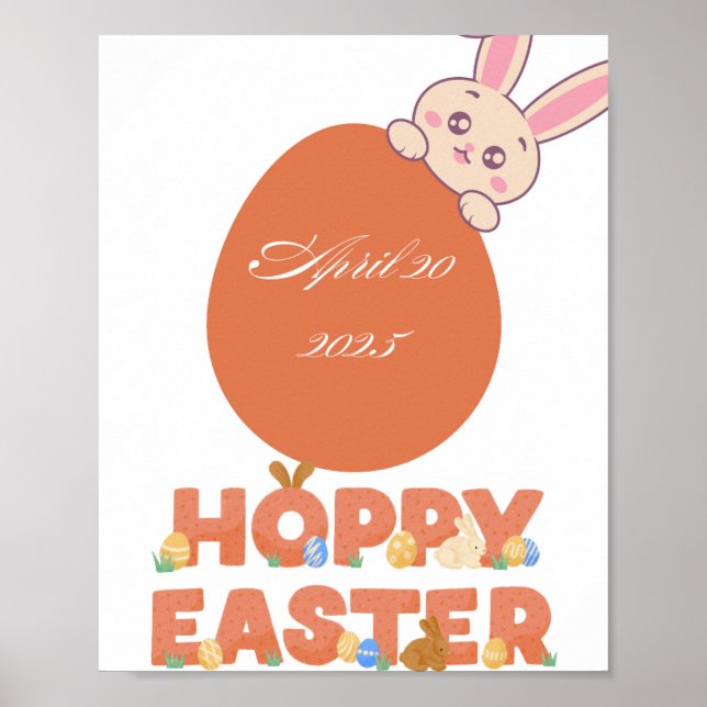Affiche jolie carte cadeau de Pâques (Devant)