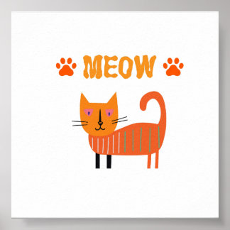 Affiche jolie chatte colorée look super