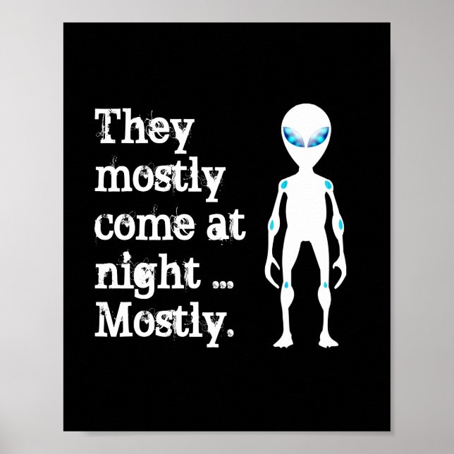 Affiche Jolie citation alien blanche noire (Devant)