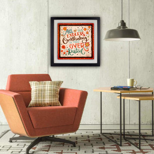 Affiche Jolie citation rétro inspirante Florale