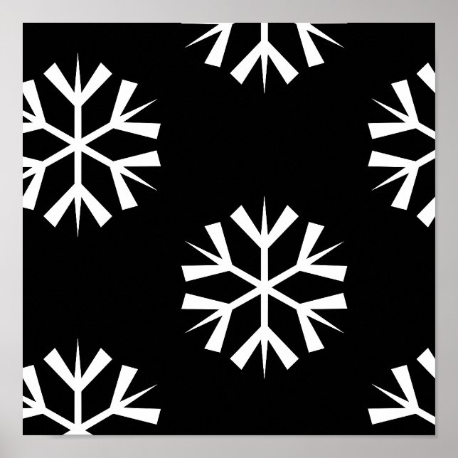 Affiche jolie conception motif SNOWFLAKE | (Devant)