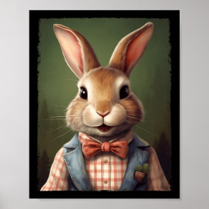 Affiche Jolie Cravate lapin lapin de Pâques  Rabbit Joyeux