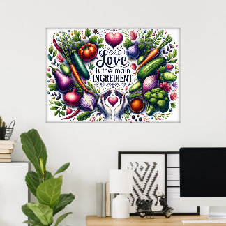 Affiche Jolie cuisine art de mots sur la nourriture
