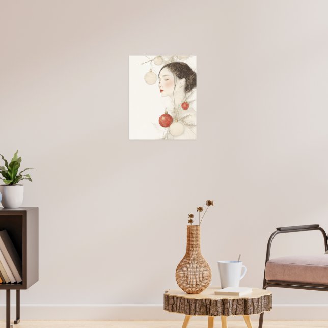 Affiche Jolie dame de Noël  (Salon 3)