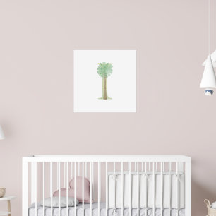 Affiche Jolie enfant TROPICAL ARBRE Monogramme I Nursery