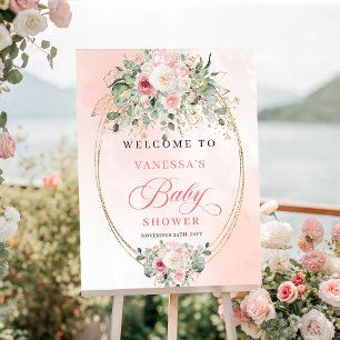 Affiche Jolie enseigne de bienvenue pour baby shower Boho