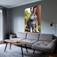 Jolie et adorable Rabbit Zebra hybride | Art AI