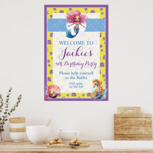 Affiche Jolie et colorée magicienne sirène