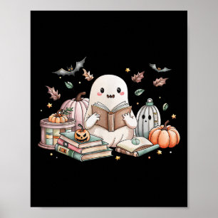Affiche Jolie Fantôme Lecture Livre Amateurs Automne Autom