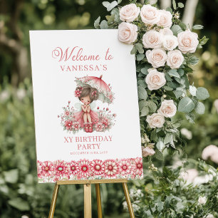 Affiche Jolie Fée Fantaisiste Rose Bienvenue pour un 4ème 