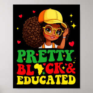 Affiche Jolie femme noire et éduquée afro-américaine pour 