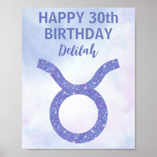 Affiche Jolie fête d'anniversaire personnalisée sous le si
