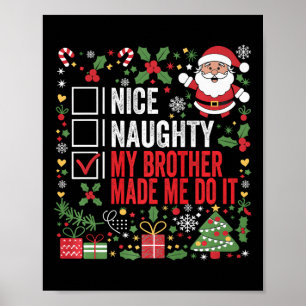 Affiche Jolie Fille Mon Frère M'A Fait Le Faire Noël Sa