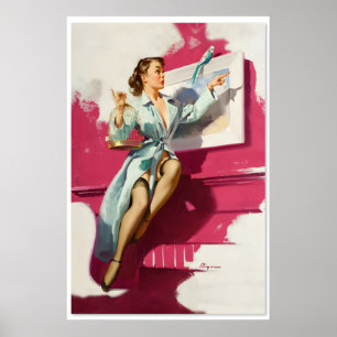 Affiche Jolie Fille Pin-Up de Style Rétro Elvgren Cagey953
