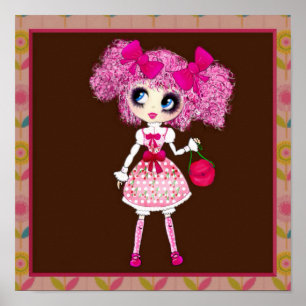 Affiche Jolie Fille Rose Kawaii CutePpretty Girly PinkyP p